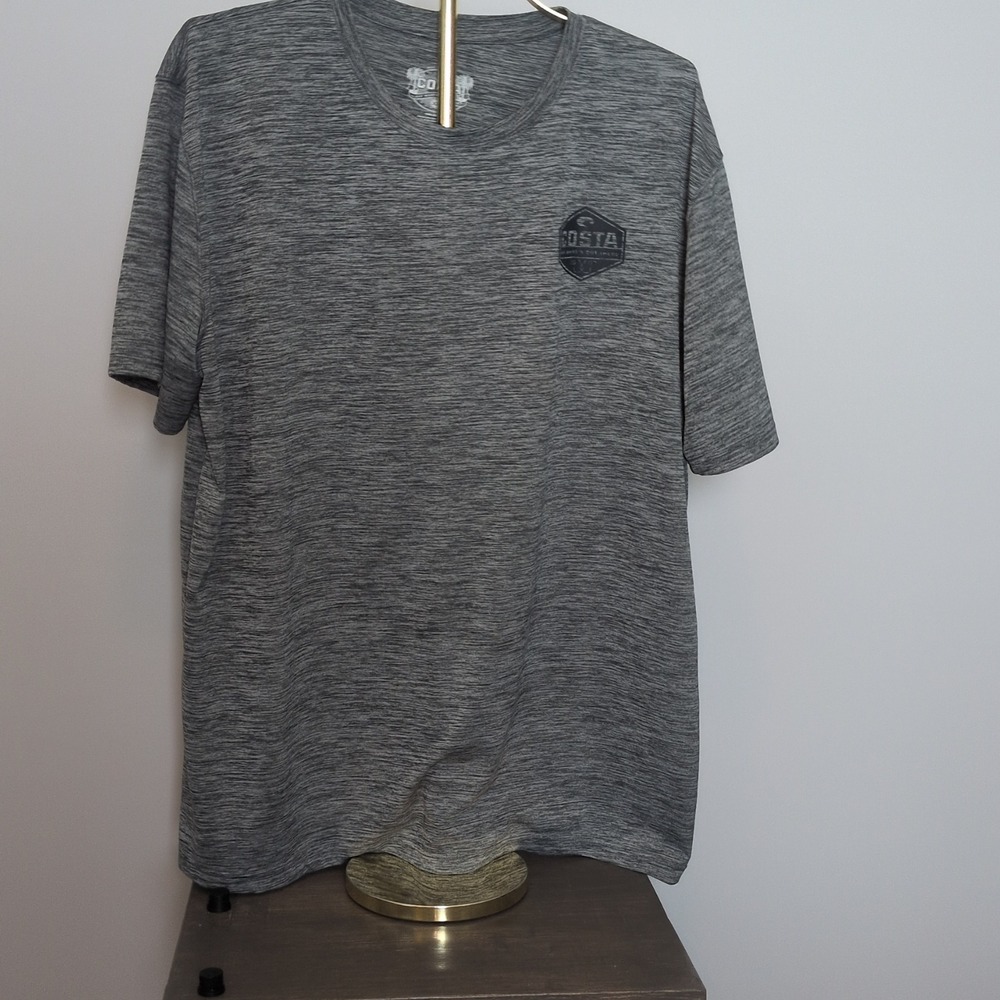 Costa Del Mar T-Shirt Mens XXL Gray Heathered Graphic Performance Fishing Tee
